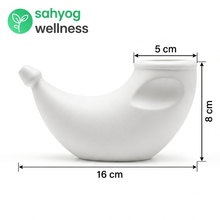 Load image into Gallery viewer, Sahyog Wellness Durable Small Jal Neti Pot for Nasal Cleansing, Nose Rinse Pot for Traditional Yoga &amp; Neti Practice, White, 1 Piece