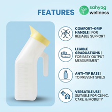 Load image into Gallery viewer, Sahyog Wellness Autoclavable Urine Pot for Men &amp; Women, Leakproof Urinal Bottle with Lid for Emergency Use, Reusable Portable Urine Container, White, Pack of 1