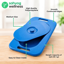 Load image into Gallery viewer, Sahyog Wellness Unisex Polypropylene Bed Pan with Lid, Portable Bedpan for Men and Women, Personal Hygiene and Patient Care Accessory, Blue
