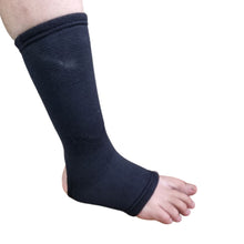 Load image into Gallery viewer, Sahyog Wellness 4 way Stretchable Ankle Compression Support Joint Pain Relief, Sprains, Tendonitis Reduce, For Men &amp; Women (Black) (1 Pair)