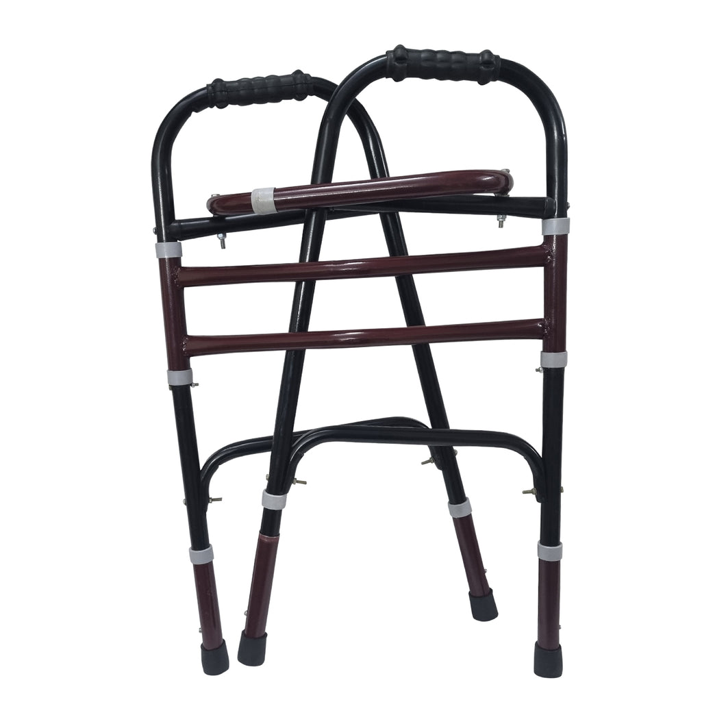 Sahyog Wellness Height Adjustable Folding Walker for Adults, Senior Citizens and Patients - Made in India (Black)