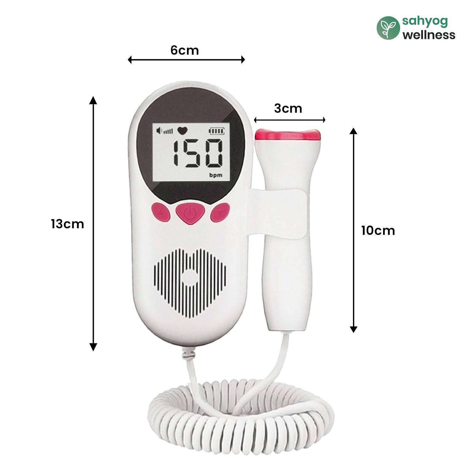 Sahyog Wellness Fetal Doppler with Battery & Built-in Speaker for Feta