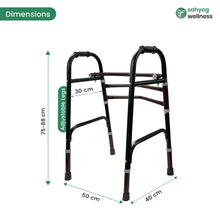 Load image into Gallery viewer, Sahyog Wellness Height Adjustable Folding Walker for Adults, Senior Citizens and Patients - Made in India (Black)