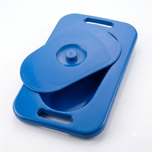 Load image into Gallery viewer, Sahyog Wellness Unisex Polypropylene Bed Pan with Lid, Portable Bedpan for Men and Women, Personal Hygiene and Patient Care Accessory, Blue