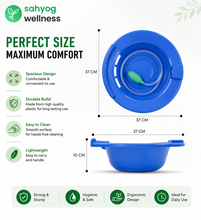 Load image into Gallery viewer, Sahyog Wellness Sitz Bath for Toilet Seat | Sitz Bath Basin with Air Pump &amp; Tube | Hemorrhoids, Piles, Postpartum &amp; Perineal Care | Durable Medical Grade Plastic | Easy to Use | Blue