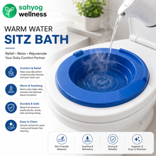 Load image into Gallery viewer, Sahyog Wellness Sitz Bath for Toilet Seat | Sitz Bath Basin with Air Pump &amp; Tube | Hemorrhoids, Piles, Postpartum &amp; Perineal Care | Durable Medical Grade Plastic | Easy to Use | Blue