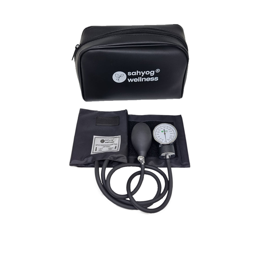 Sahyog Wellness Manual Aneroid Sphygmomanometer Blood Pressure Monitor (Black)