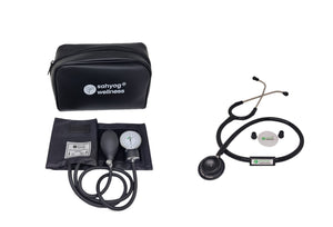 Sahyog Wellness Manual Aneroid Sphygmomanometer Blood Pressure Monitor (Black)