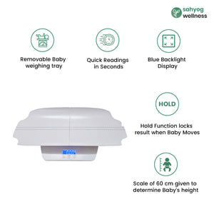 Sahyog Wellness Digital Baby, Infant, Toddler & Adult Weighing Scale for Home Use Weighs Upto 100 KGS (White)