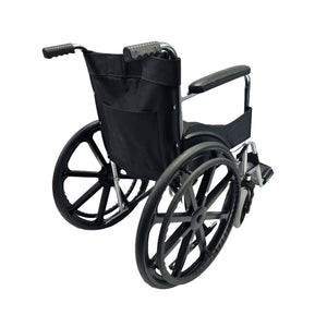 Sahyog Wellness Mag Wheel Steel Regular Foldable Wheelchair with Upto 100 KG capacity (Black)