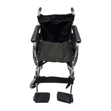 Load image into Gallery viewer, Sahyog Wellness Mag Wheel Steel Regular Foldable Wheelchair with Upto 100 KG capacity (Black)