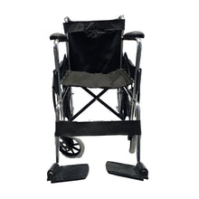 Load image into Gallery viewer, Sahyog Wellness Mag Wheel Steel Regular Foldable Wheelchair with Upto 100 KG capacity (Black)