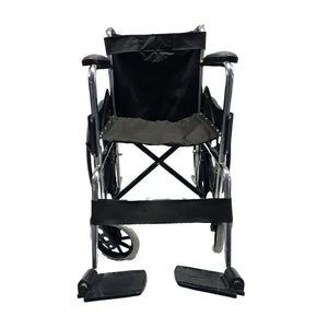 Sahyog Wellness Mag Wheel Steel Regular Foldable Wheelchair with Upto 100 KG capacity (Black)