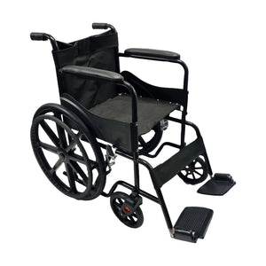 Sahyog Wellness Mag Wheel Powder Coated Regular Foldable Wheelchair with Upto 100 KG capacity (Black)