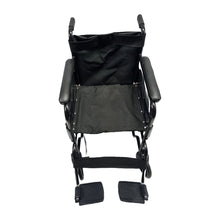 Load image into Gallery viewer, Sahyog Wellness Mag Wheel Powder Coated Regular Foldable Wheelchair with Upto 100 KG capacity (Black)
