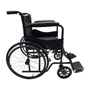 Sahyog Wellness Spoke Wheel Powder Coated Regular Foldable Wheelchair with Upto 100 KG capacity (Black)