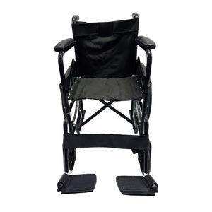 Sahyog Wellness Spoke Wheel Powder Coated Regular Foldable Wheelchair with Upto 100 KG capacity (Black)