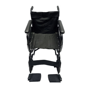 Sahyog Wellness Spoke Wheel Powder Coated Regular Foldable Wheelchair with Upto 100 KG capacity (Black)