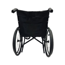 Load image into Gallery viewer, Sahyog Wellness Spoke Wheel Powder Coated Regular Foldable Wheelchair with Upto 100 KG capacity (Black)