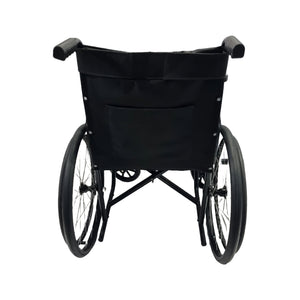Sahyog Wellness Spoke Wheel Powder Coated Regular Foldable Wheelchair with Upto 100 KG capacity (Black)