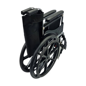 Sahyog Wellness Mag Wheel Steel Regular Foldable Wheelchair with Upto 100 KG capacity (Black)