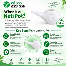 Load image into Gallery viewer, Sahyog Wellness Durable Small Jal Neti Pot for Nasal Cleansing, Nose Rinse Pot for Traditional Yoga &amp; Neti Practice, White, 1 Piece