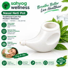 Load image into Gallery viewer, Sahyog Wellness Durable Small Jal Neti Pot for Nasal Cleansing, Nose Rinse Pot for Traditional Yoga &amp; Neti Practice, White, 1 Piece