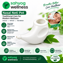 Load image into Gallery viewer, Sahyog Wellness Durable Small Jal Neti Pot for Nasal Cleansing, Nose Rinse Pot for Traditional Yoga &amp; Neti Practice, White, 1 Piece
