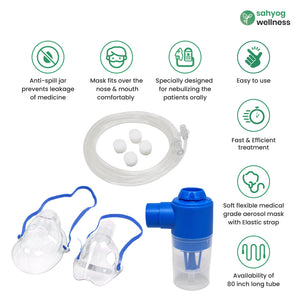 Sahyog Wellness Nebulization kit with Chamber for Child & Adult used in Heavy Duty Compressor Nebulizers