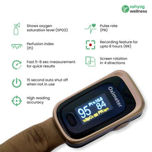 Load image into Gallery viewer, Sahyog Wellness Next Gen OLED Type Fingertip Pulse Oximeter with Recording Feature