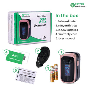 Sahyog Wellness Next Gen OLED Type Fingertip Pulse Oximeter with Recording Feature